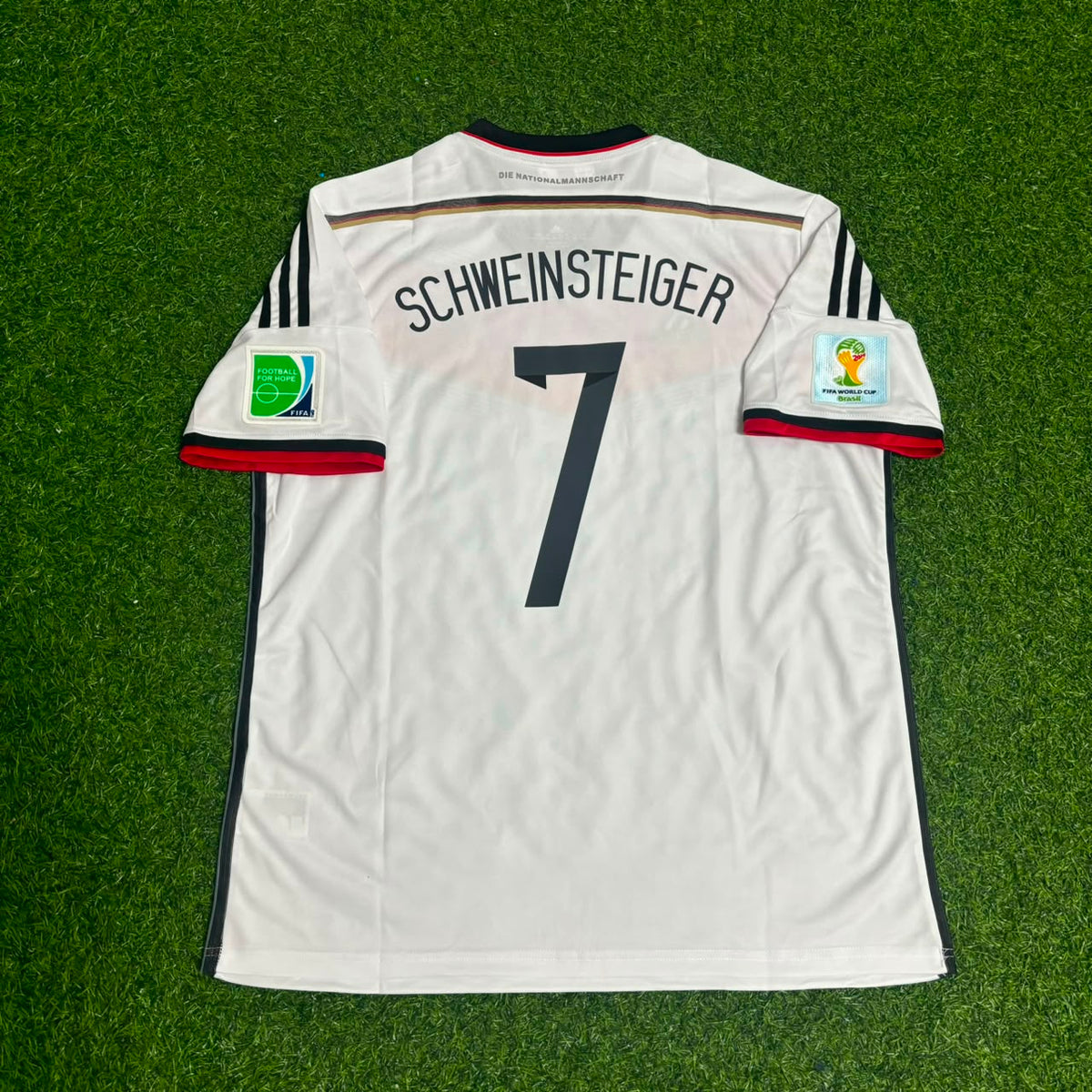 Bastian Schweinsteiger - Germany Deutschland 2014 World Cup White Retro Kit Jersey Trikot Maillot Soccer Shirt