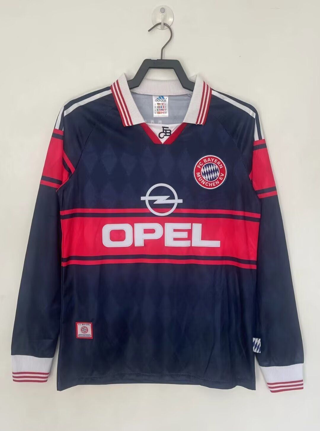 Samuel Kuffour FC Bayern München 1997/98 Saison Langarm Heim Retro Trikot