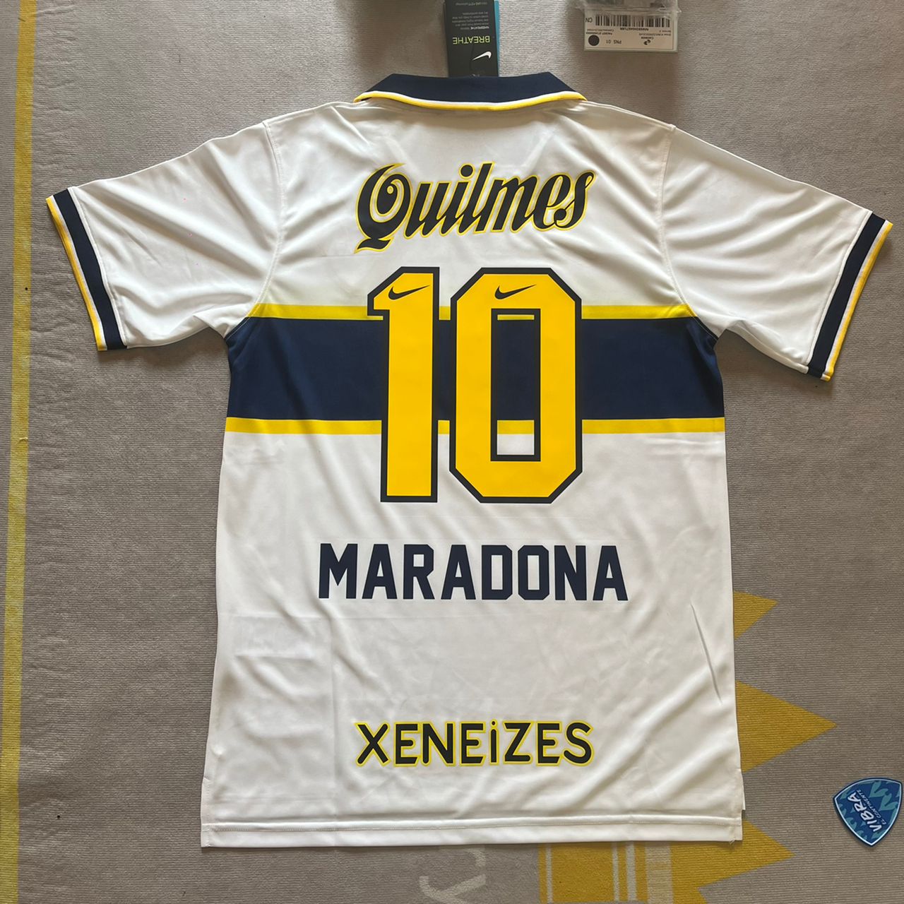 Diego Armando Maradona 10 Boca Juniors Retro Kids Football Jersey Kit