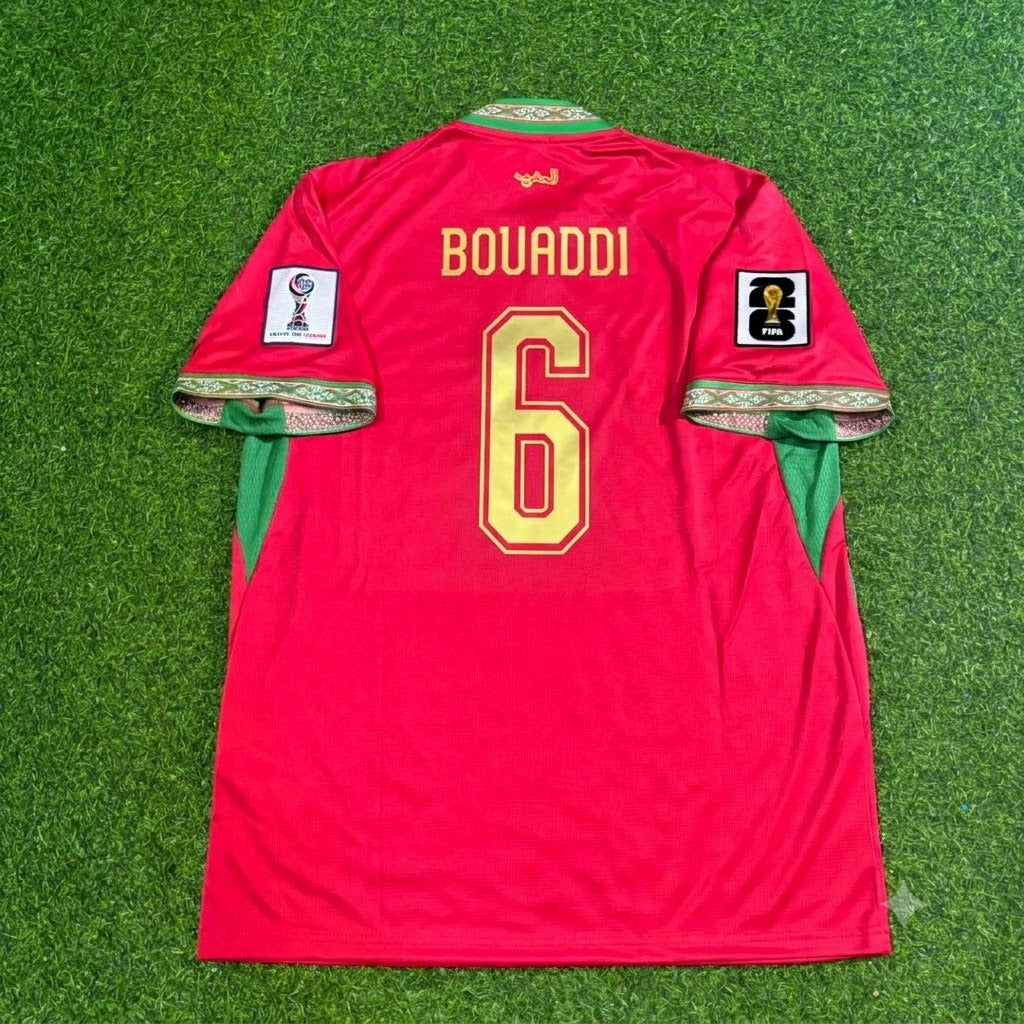 Ayyoub Bouaddi Morocco 2026 World Cup Kids Home Red Football Jersey