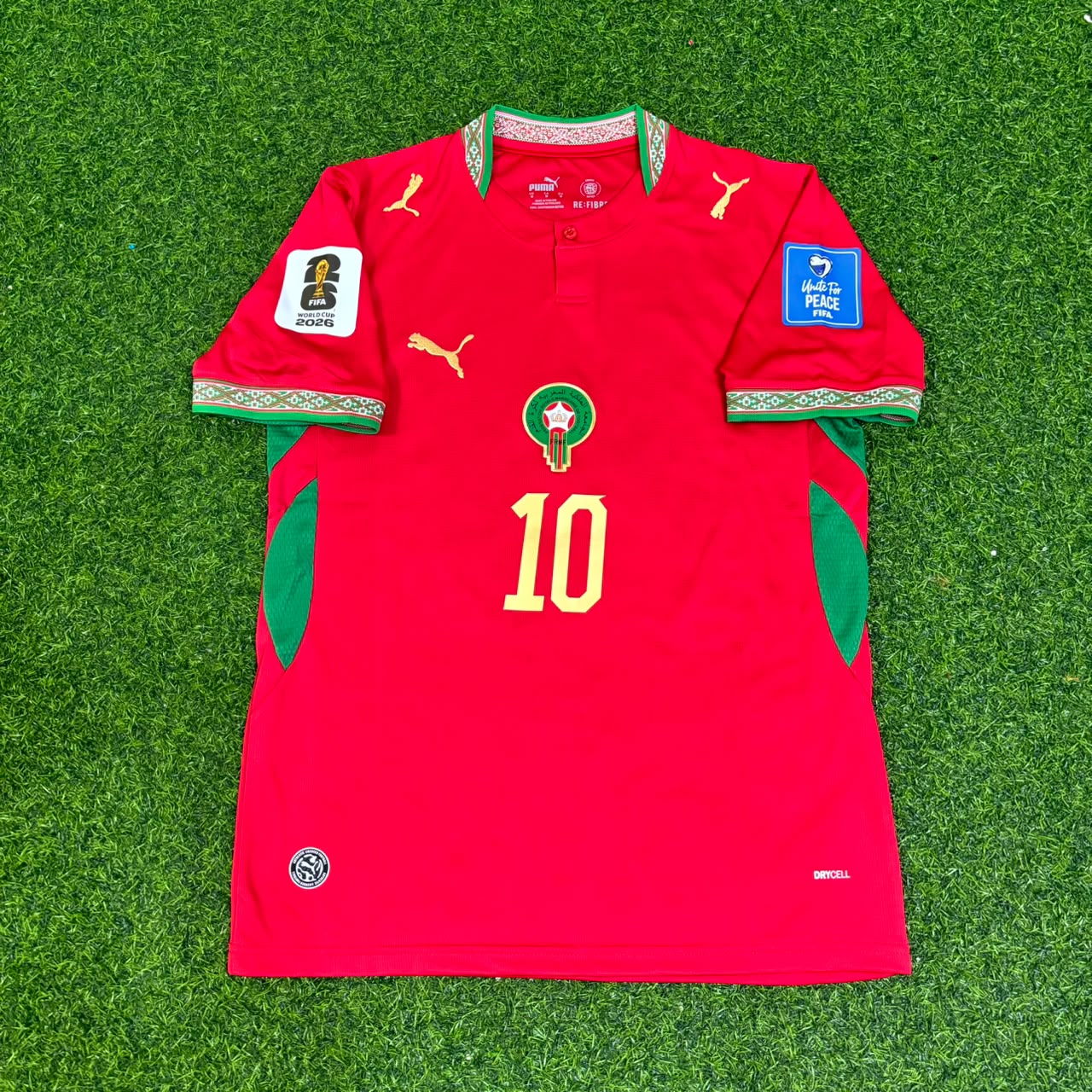 Brahim Diaz Morocco 2026 World Cup Home Red Football Jersey