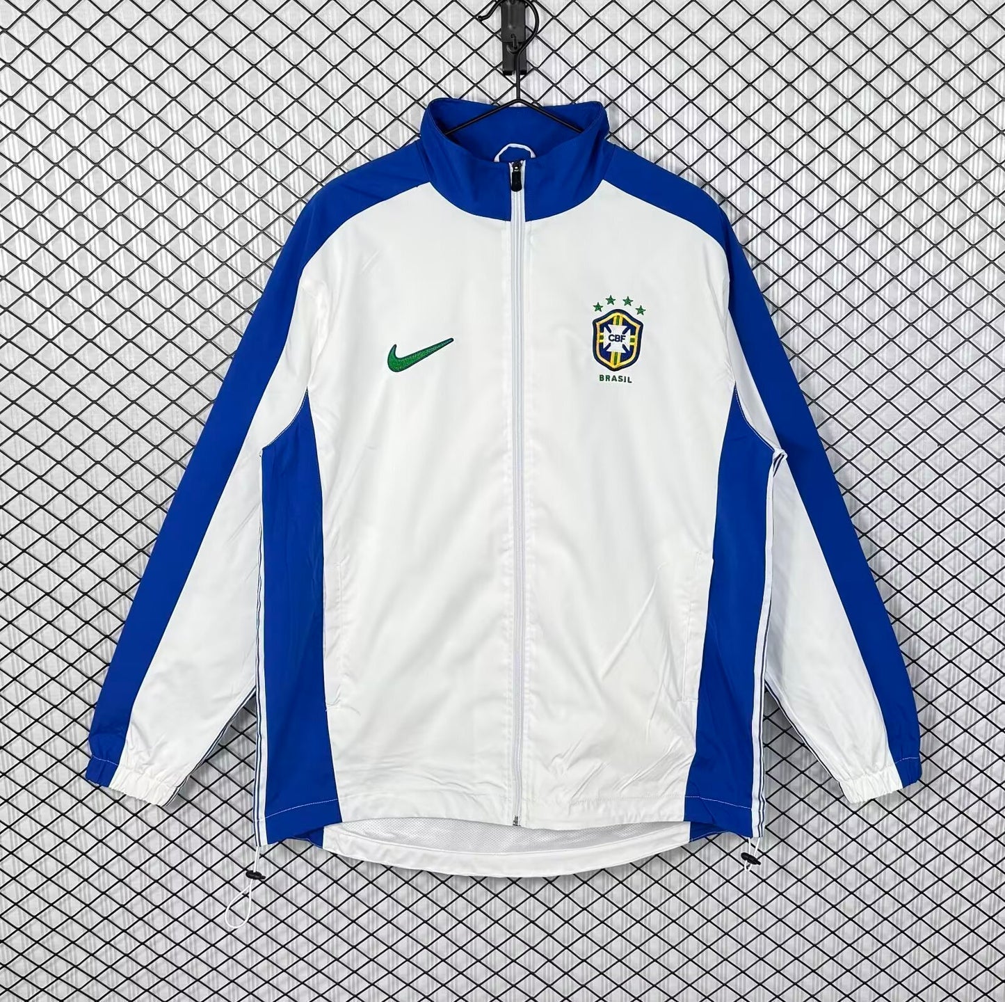 Brazil 1998 White Retro Windbreaker Jacket