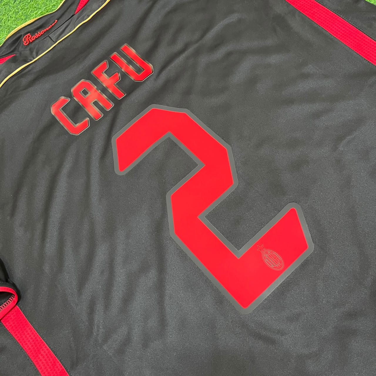 Maillot de football rétro noir Cafu AC Milan 2006-2007