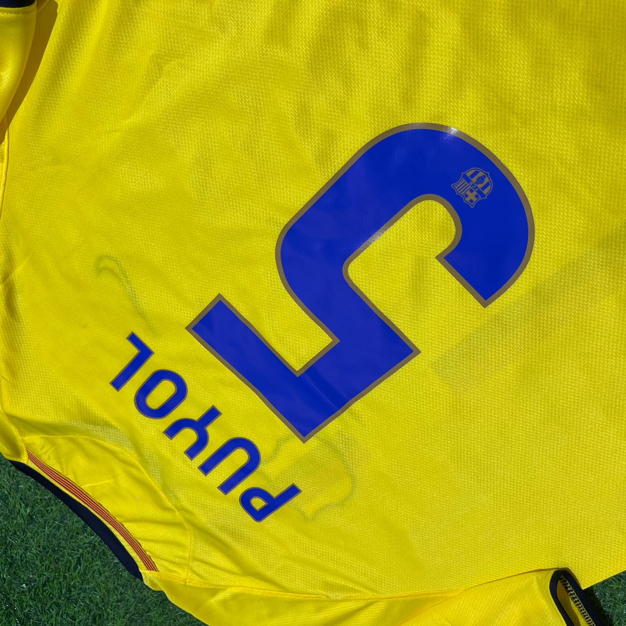 Carles Puyol 2008-09 Barcelona Yellow Retro Jersey