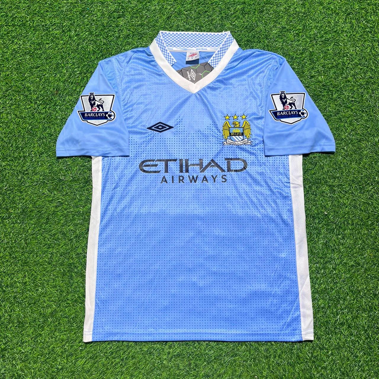 Carlos Tevez 32 Manchester City 2011/12 Home Kit Blue Retro Jersey Trikot Jersey Maillot Soccer Shirt