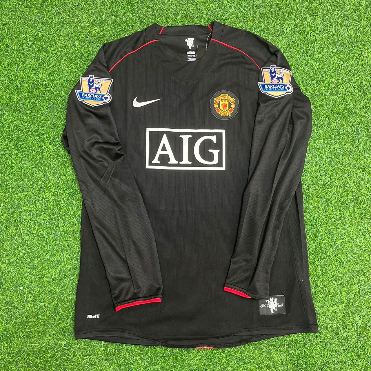 Carlos Tevez Manchester United 2007/2008 Black Retro Football Jersey Kit