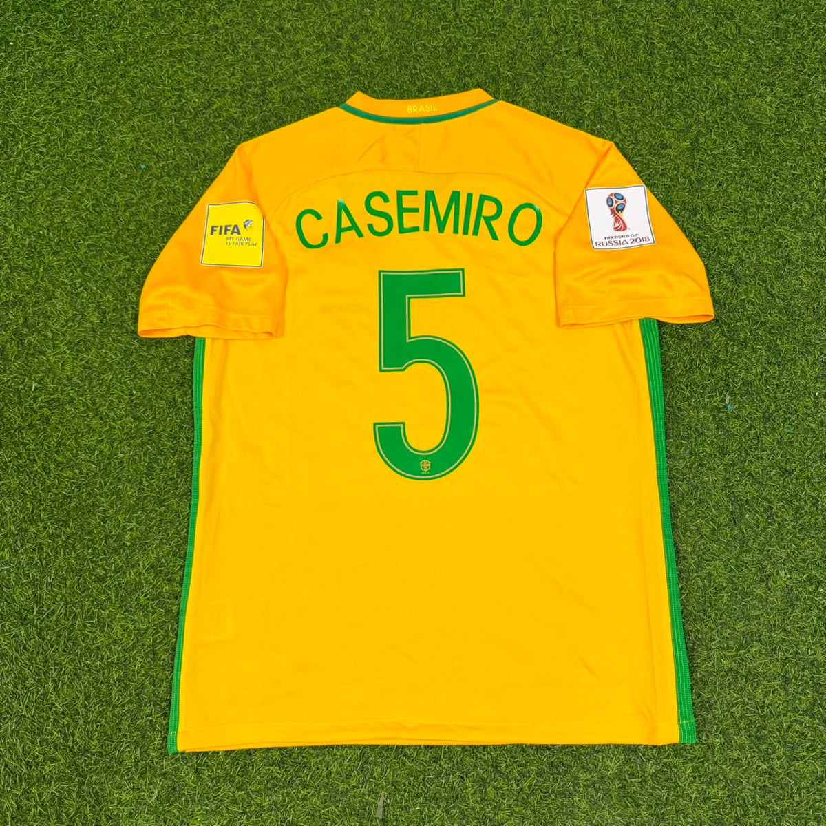 Casemiro #5 Brazil 2018 World Cup Home Football Jersey