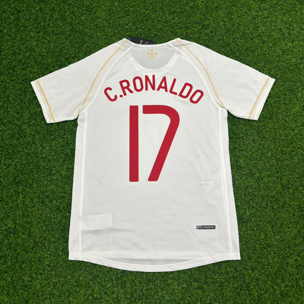 Cristiano Ronaldo 17 Portugal Debüt Retro Weißes Fußballtrikot