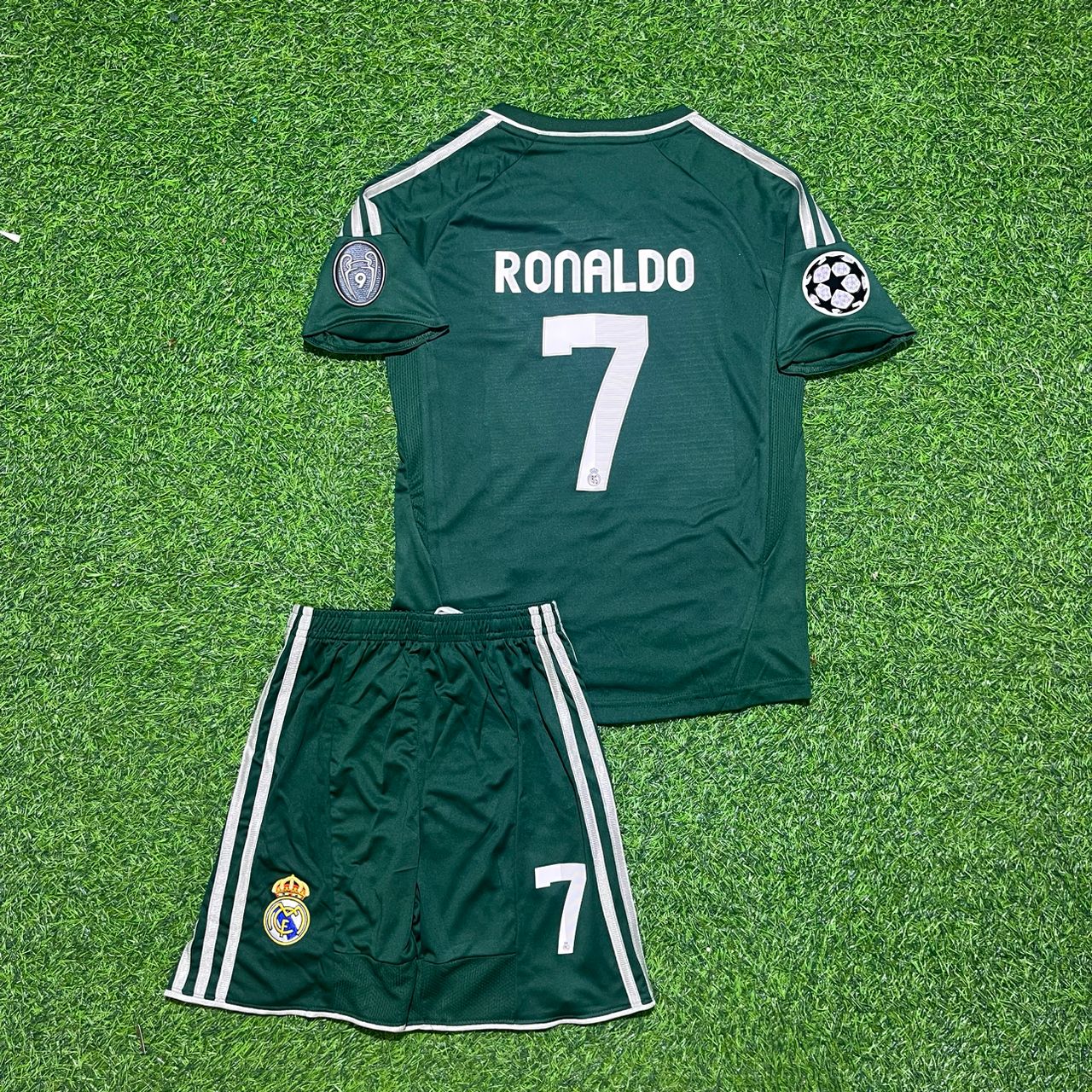 Cristiano Ronaldo CR7 Real 2012-2013 Retro Kids Green Jersey
