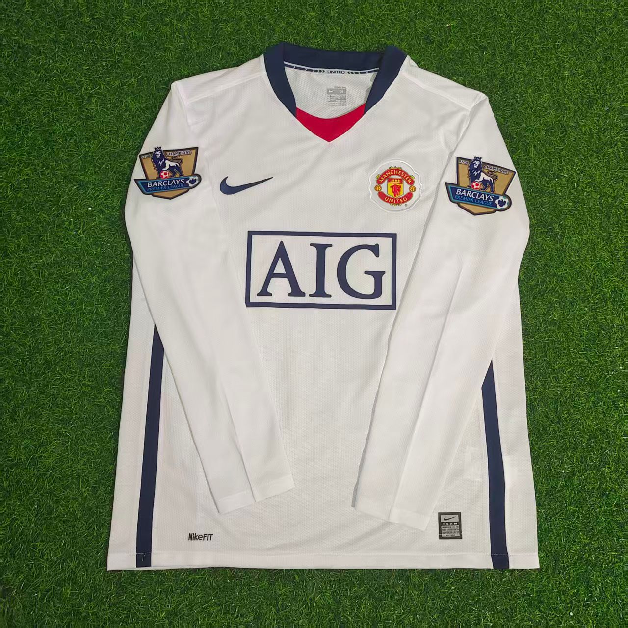 Cristiano Ronaldo Manchester United 2008-2009 EPL White Long Sleeve Retro Football Jersey