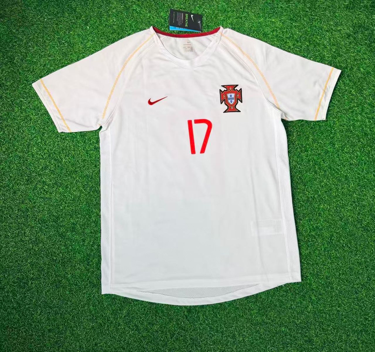 Cristiano Ronaldo Portugal 2002/2004 Retro White Debut Football Jersey
