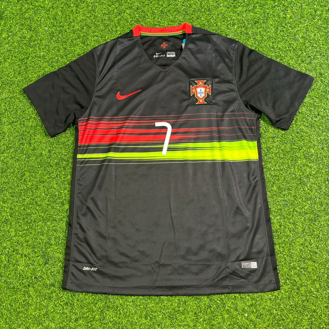 Cristiano Ronaldo Portugal 2014-2015 Black Retro Football Jersey