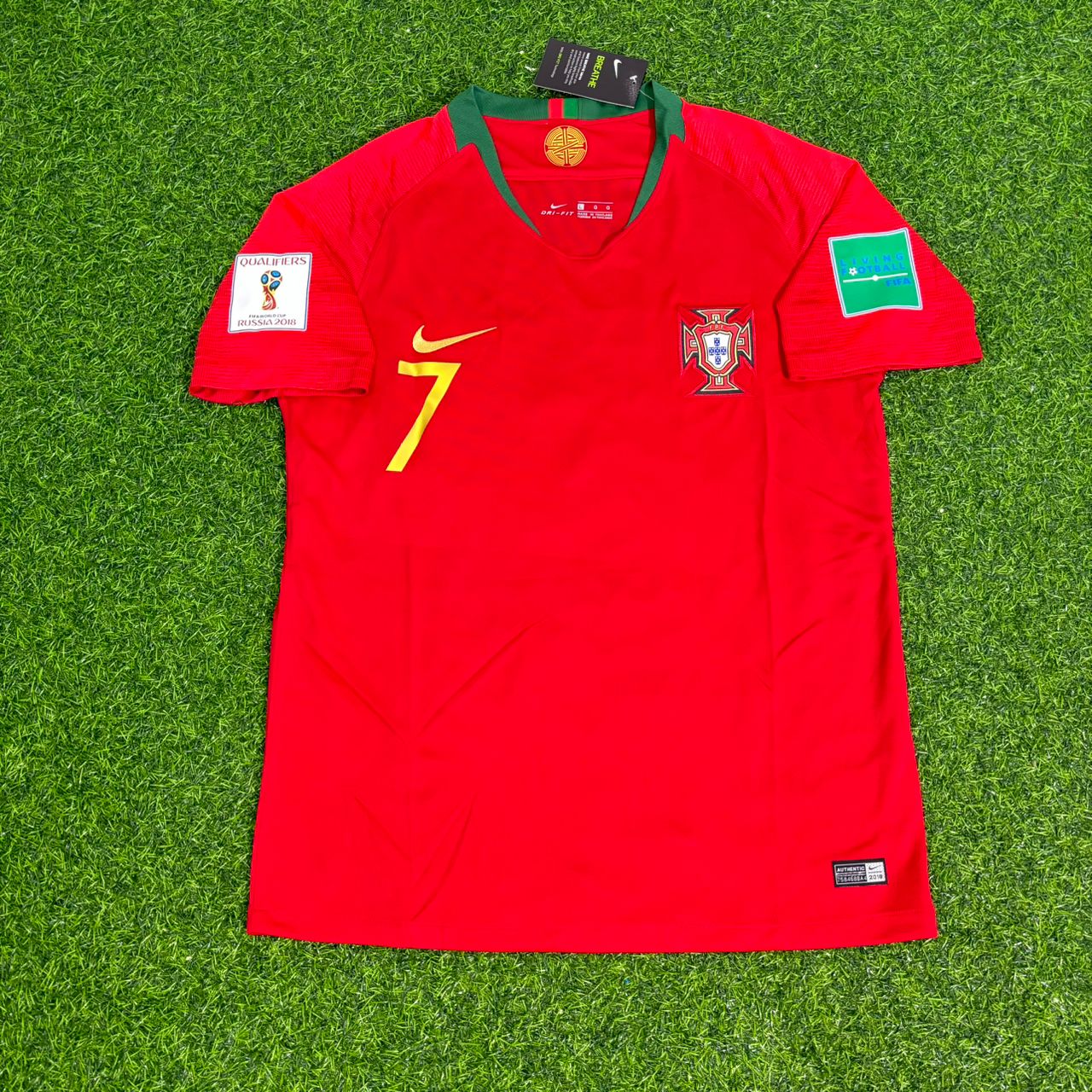 Cristiano Ronaldo Portugal 2018 World Cup Red Retro Football Jersey