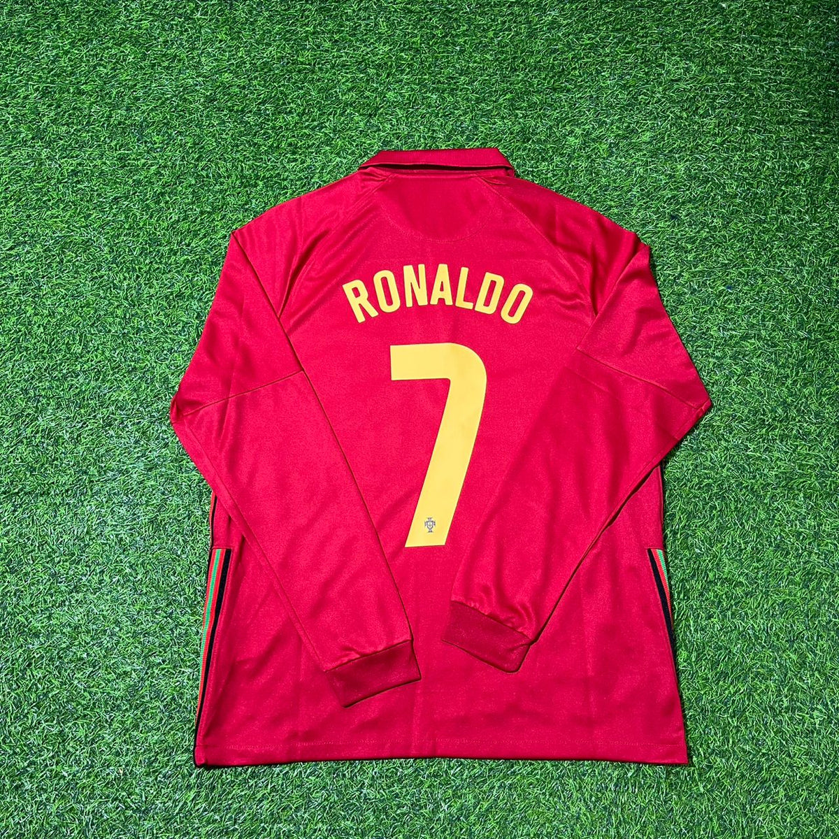 Cristiano Ronaldo Portugal 2020 EURO Long Sleeve Football Jersey Kit