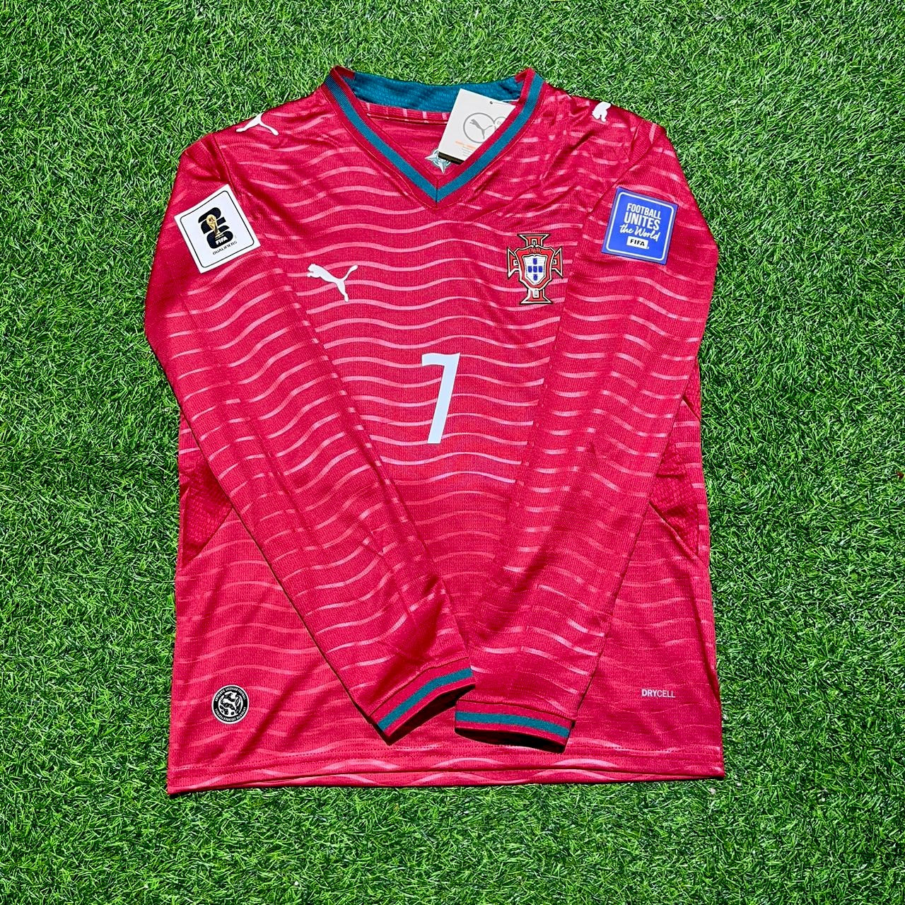 Cristiano Ronaldo Portugal 2026 Rotes Heimtrikot mit langen Ärmeln