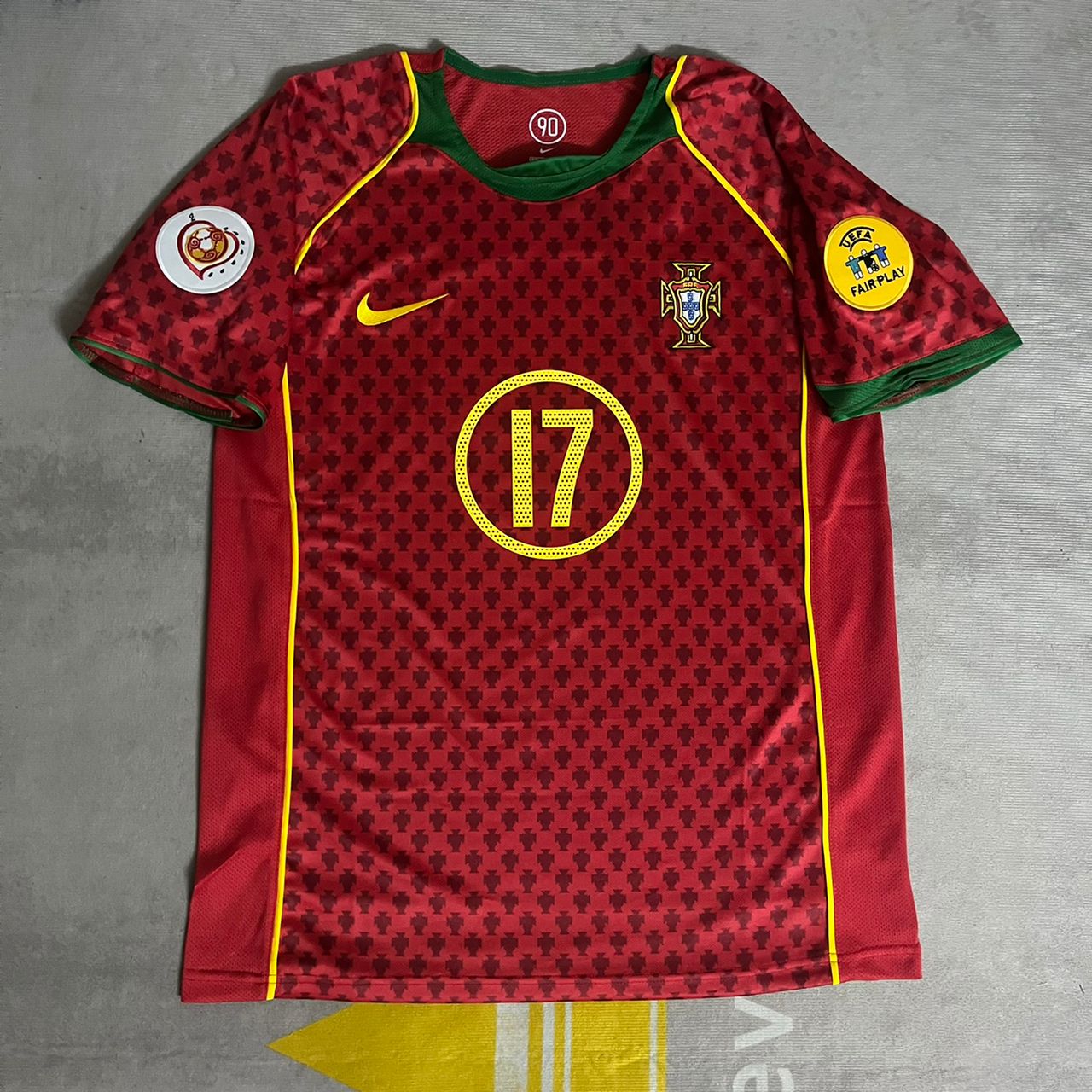 Cristiano Ronaldo Portugal EM 2004 Retro Home Red Jersey Trikot