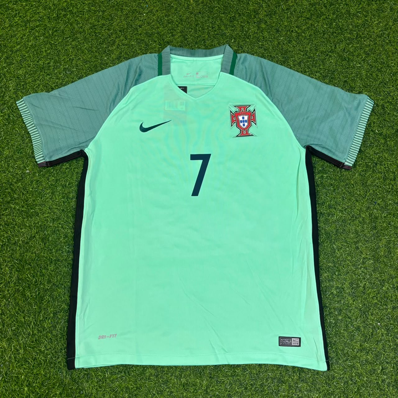 Cristiano Ronaldo Portugal EURO 2016 Green Retro Football Jersey Trikot Maillot