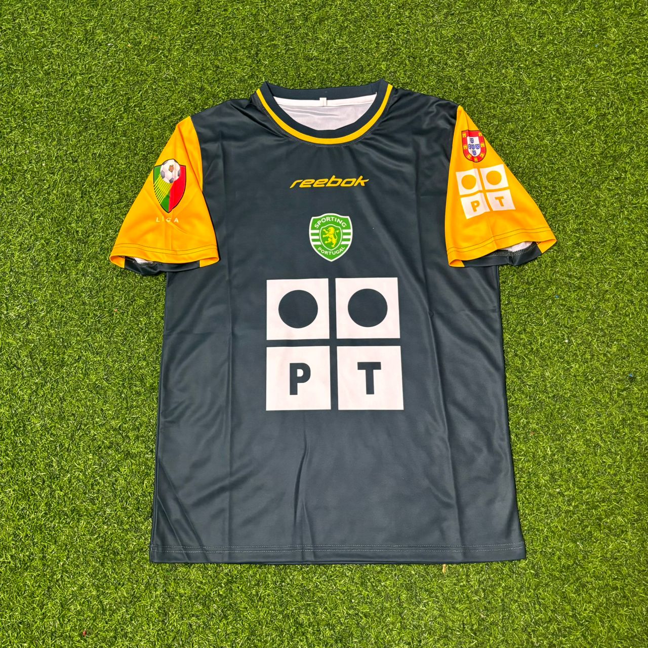 Cristiano Ronaldo Sporting CP Debut Black Orange Retro Football Jersey