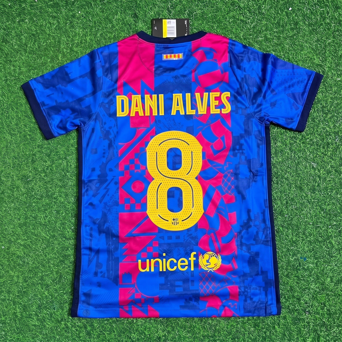 Dani Alves #8 Barcelona 2021-2022 Season Third Retro Jersey Trikot Soccer Shirt