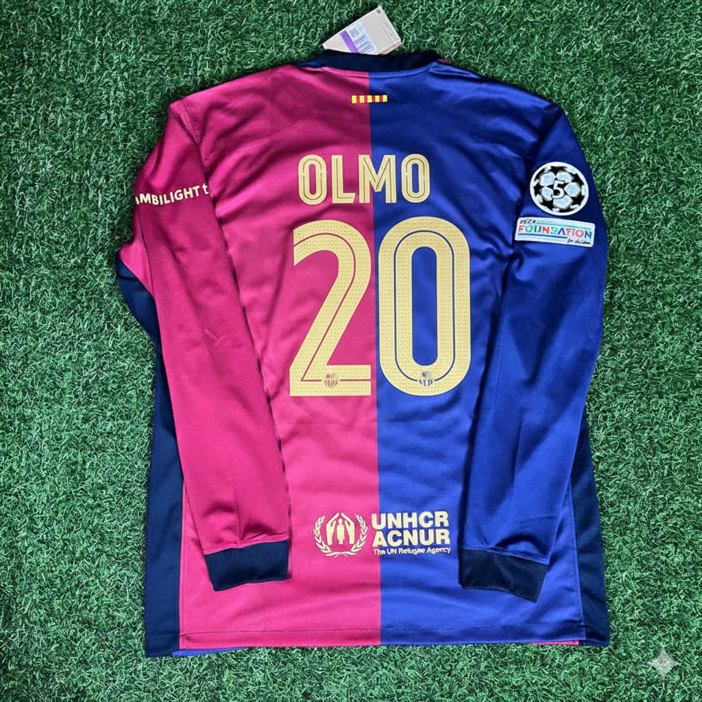 Dani Olmo 20- Barcelona 2025 Champions League Long Sleeve Jersey Soccer Shirt