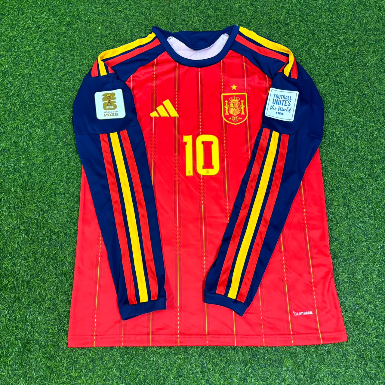Dani Olmo #10 Spain 2026 World Cup Home Long Sleeve Jersey Trikot Maillot