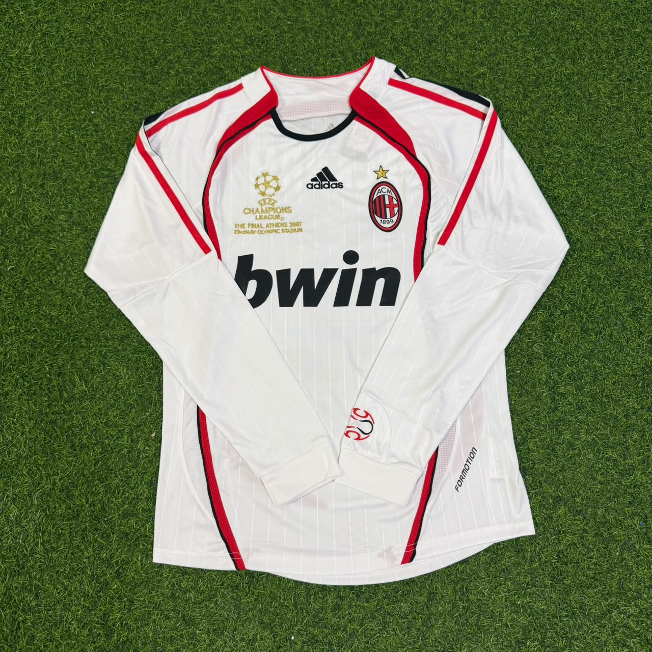 David Beckham #32 AC Milan Away White Long Sleeve Retro Jersey