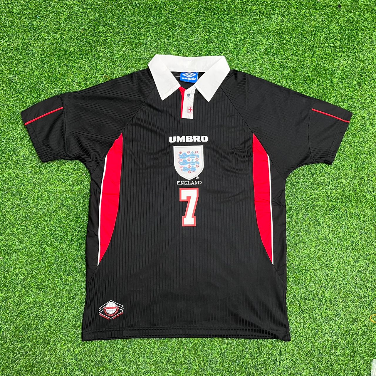 David Beckham England Retro Black Football Jersey Kit