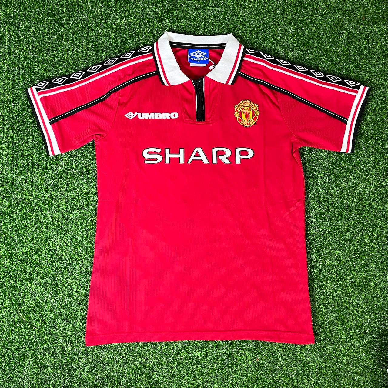 David Beckham Manchester United 1999 Red Retro Jersey Maillot Trikot Maglia Soccer Shirt