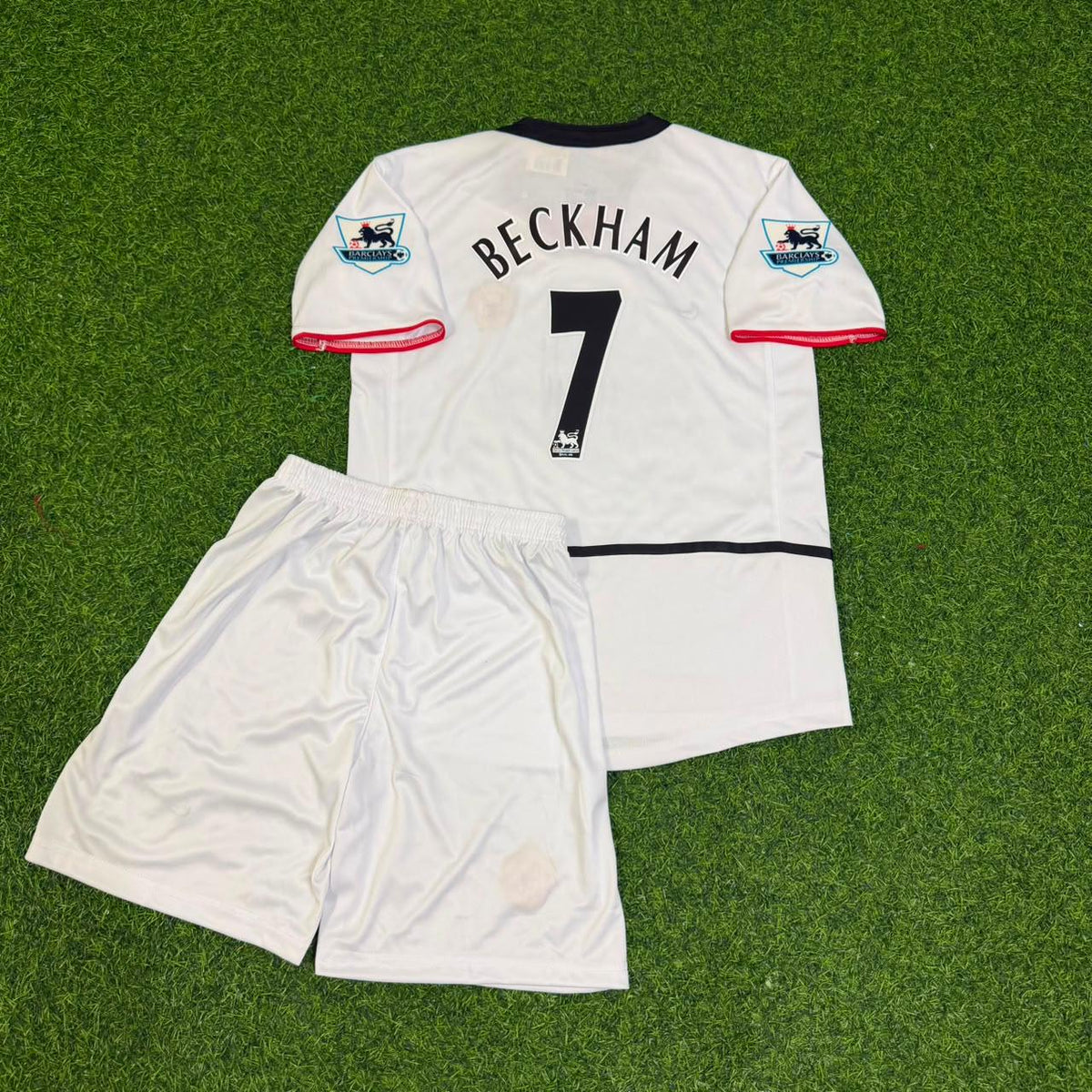 David Beckham Manchester United White Kids Retro Jersey