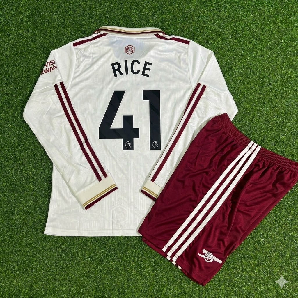 Declan Rice #41 Arsenal Enfants Maillot Manches Longues Nouvelle Saison 2026 Kit Football Trikot Maillot Maglia
