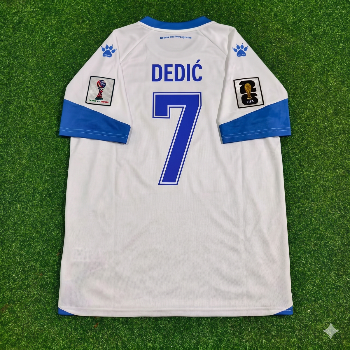 Amar Dedic Bosnia and Herzegovina 2026 World Cup Away White Football Jersey