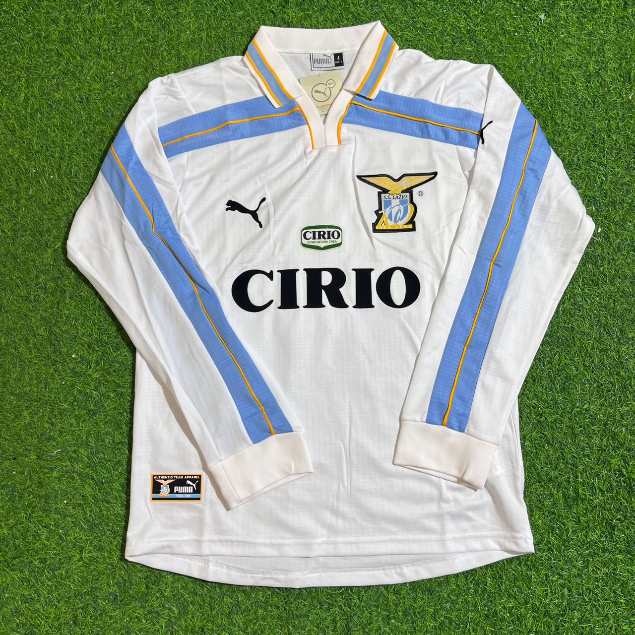 Dejan Stankovic Lazio 1999 2000 White Long Sleeve Retro Football Jersey Kit