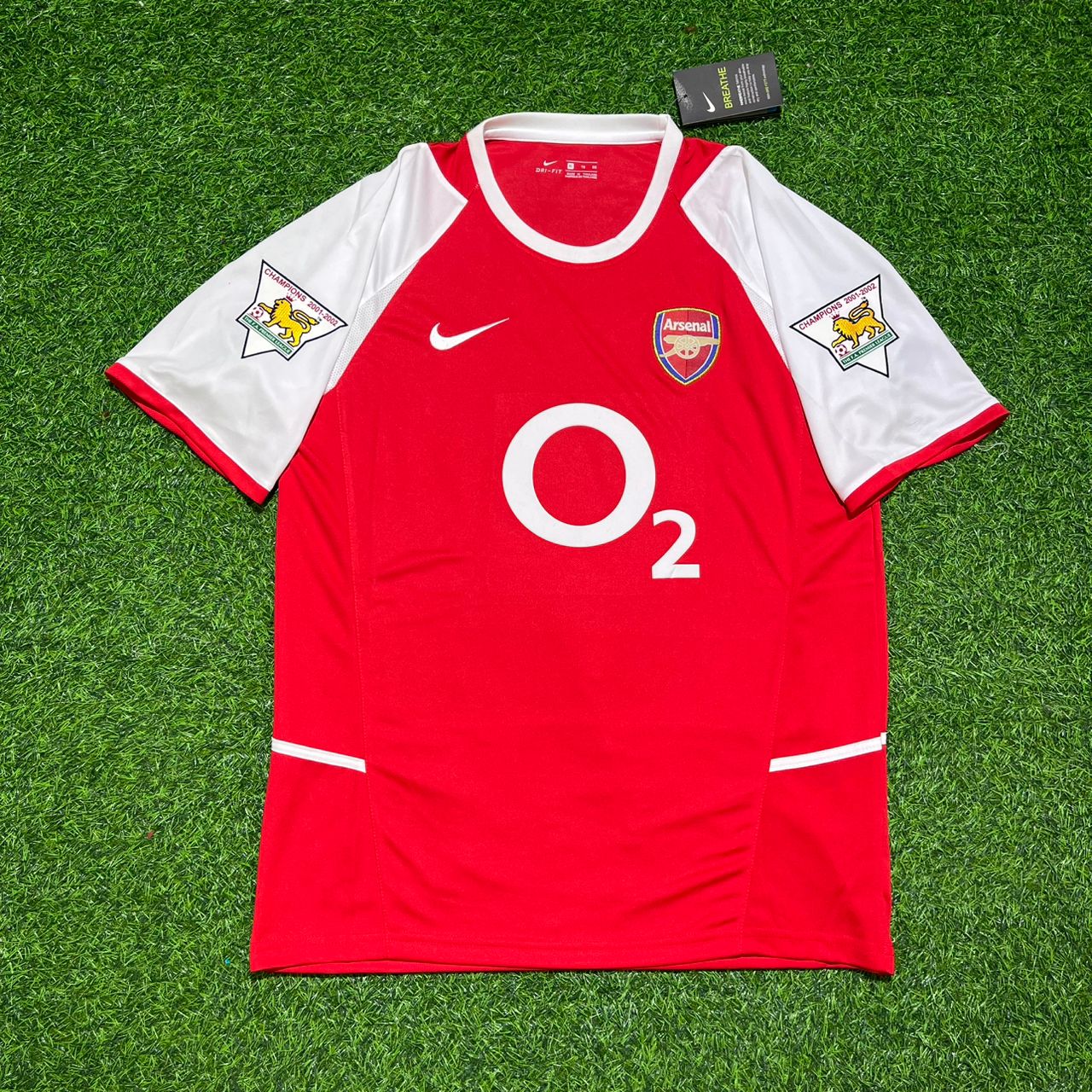 Dennis Bergkamp 10 Arsenal 2002/03 EPL Patch Home Retro Football Jersey Kit