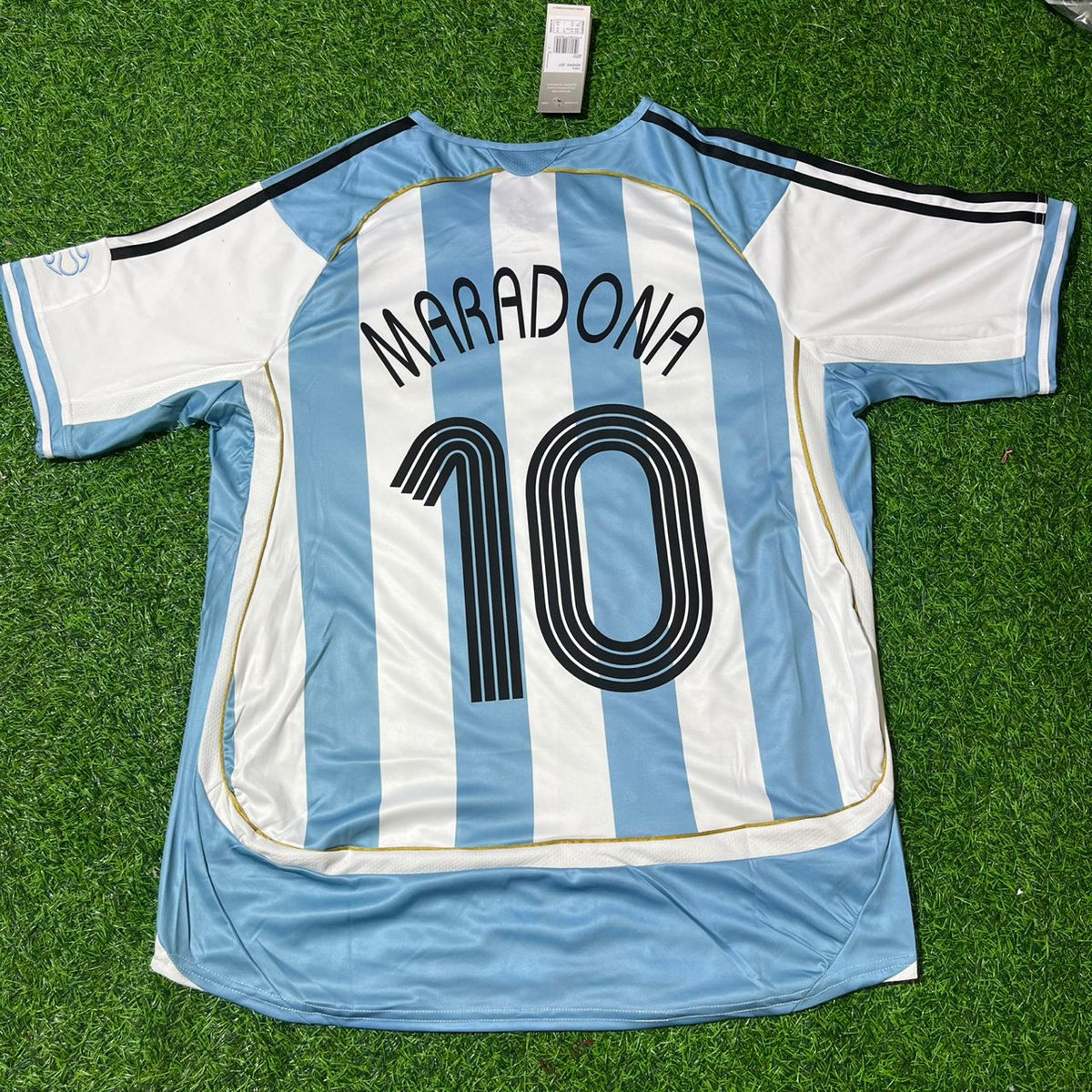 Diego Armando Maradona Argentina Retro Soccer Jersey Maillot Trikot