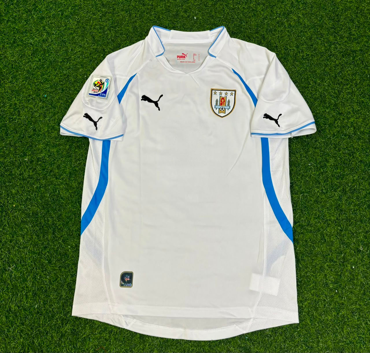 Diego Lugano Uruguay 2010 World Cup White Retro Football Jersey