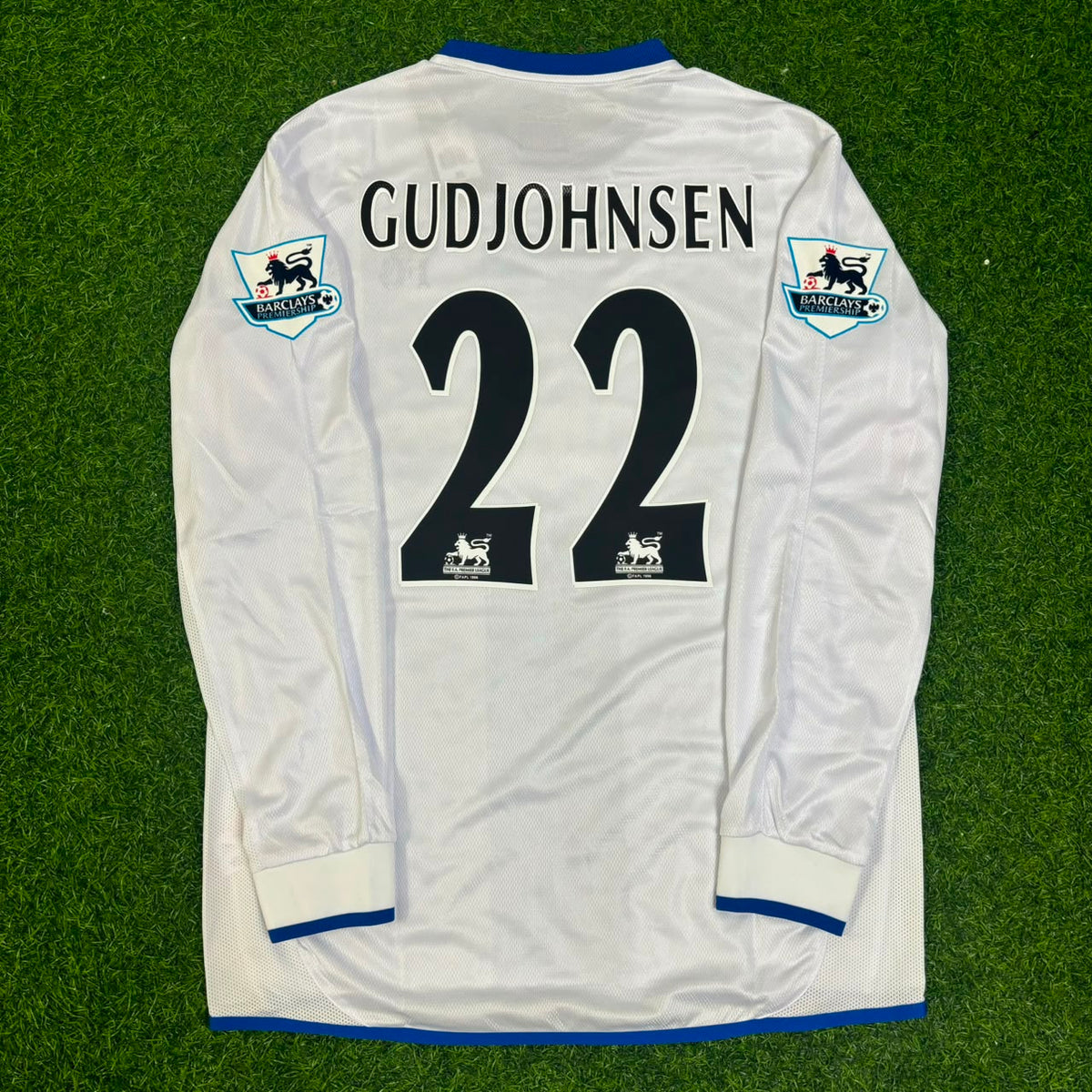 Eidur Gudjohnsen 22 Chelsea Away 2004 Retro White Long Sleeve Jersey Trikot Kit Maillot Soccer Shirt