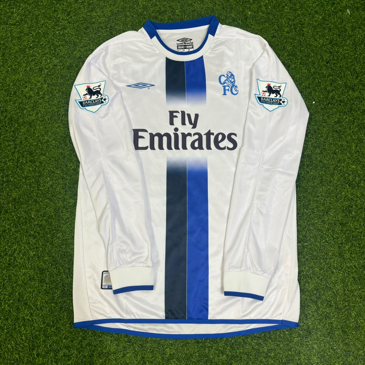 Eidur Gudjohnsen 22 Chelsea Away 2004 Retro White Long Sleeve Jersey Trikot Kit Maillot Soccer Shirt