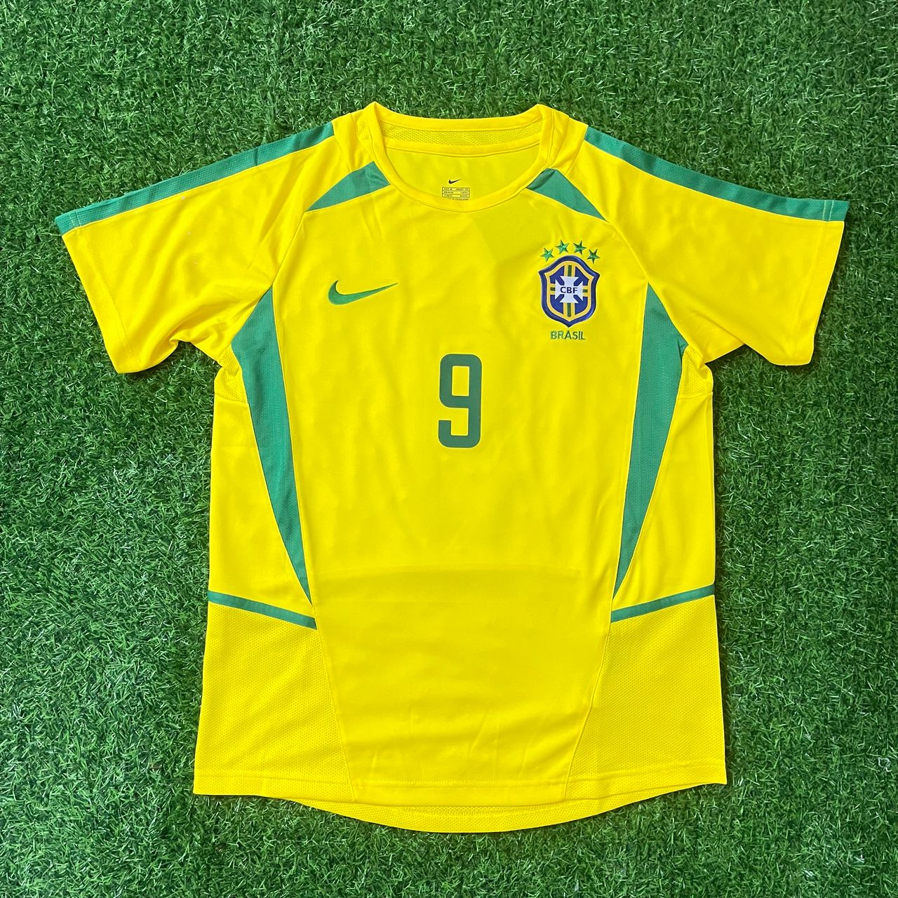 Ronaldo Nazario Brazil 2002 World Cup Yellow Retro Football Jersey