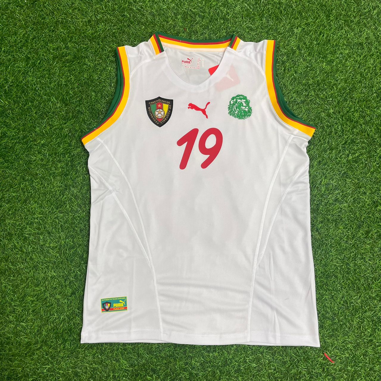 Eric Djemba-Djemba Cameroun 2002 AFCON Maillot de football rétro sans manches