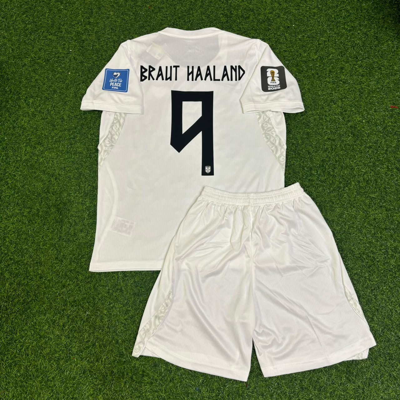 Erling Braut Haaland #9 Norway 2026 World Cup Kids White Football Jersey