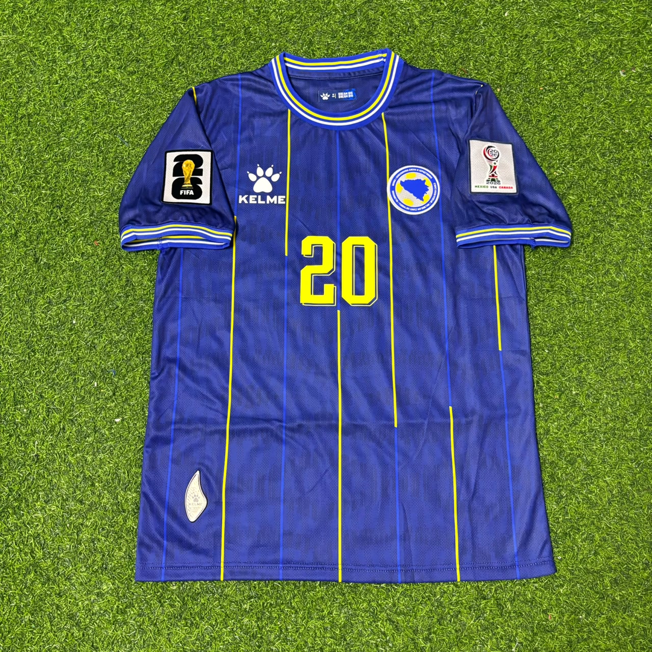 Esmir Bajraktarević Bosnia and Herzegovina 2026 World Cup Dark Blue Football Jersey