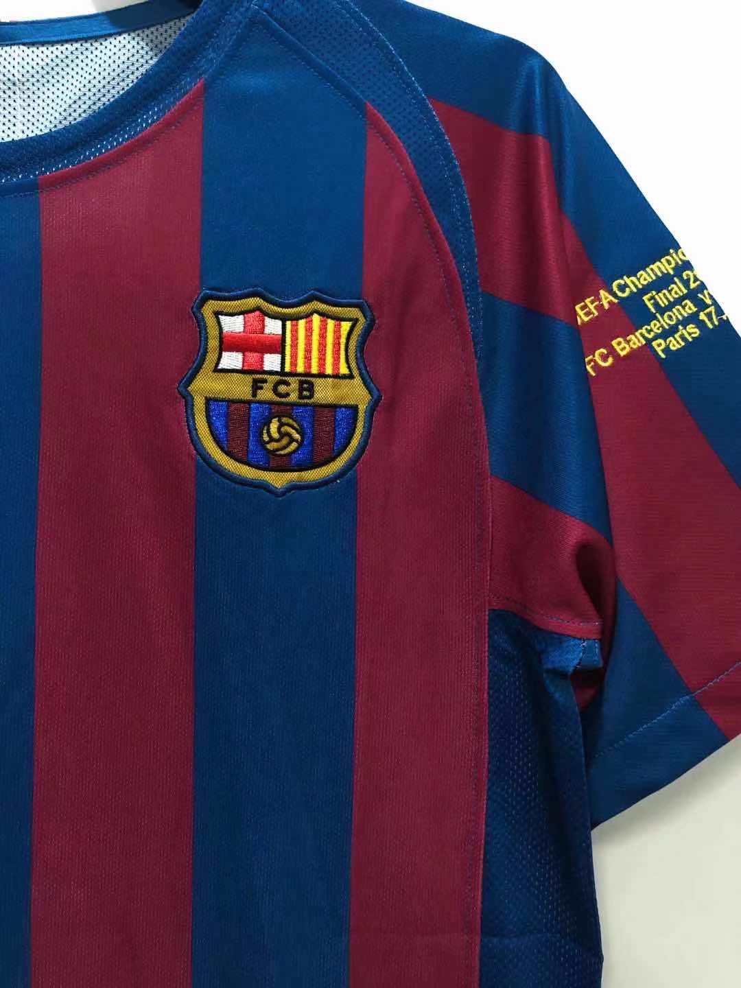 Ronaldinho Gaucho Barcelona 2006 Final Retro Short Sleeve Football Jersey