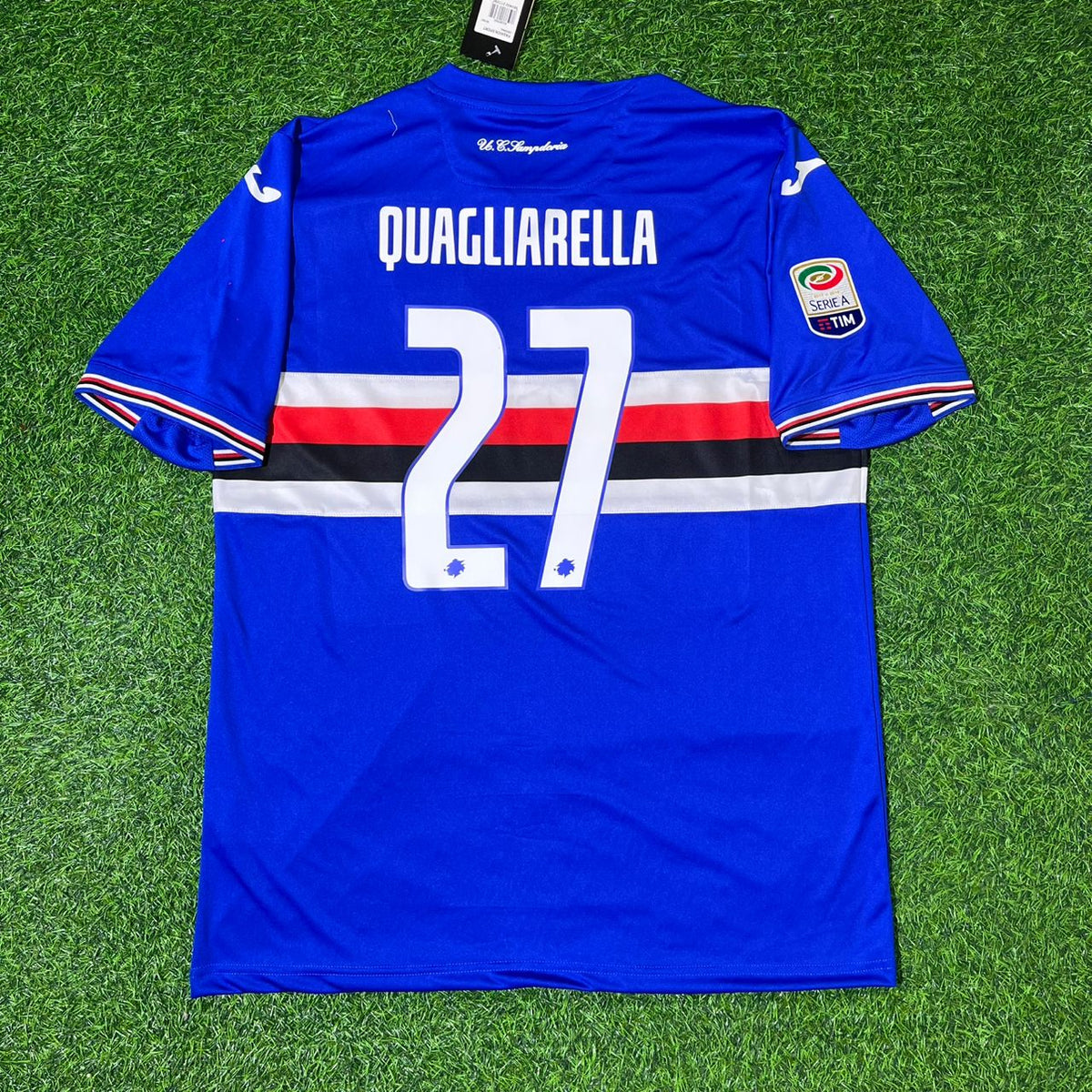 Fabio Quagliarella Sampdoria 2016/2017 Retro Football Jersey