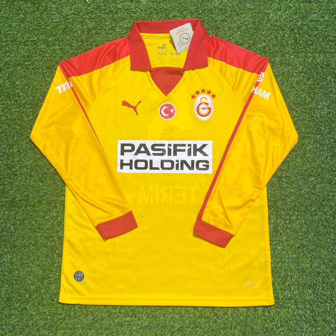 Fatih Terim Galatasaray Legendary Vintage Yellow Long Sleeve Football Jersey