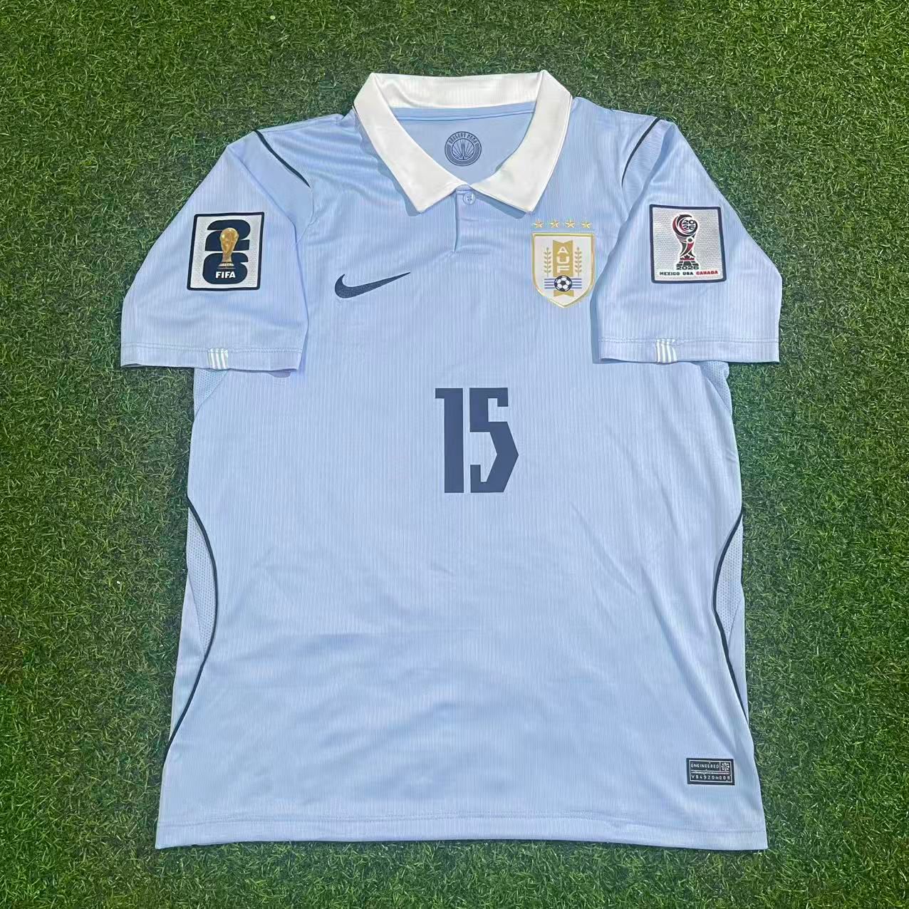 Federico Valverde #15 Kids Uruguay 2026 World Cup Home Sky Blue Football Jersey