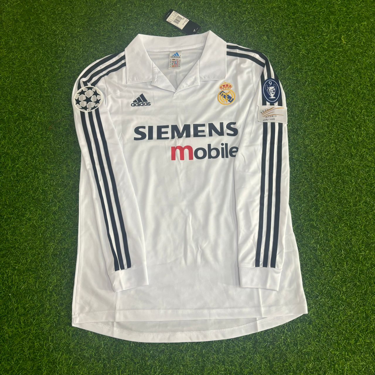 Fenômeno Ronaldo Nazário #R9 Real Madrid 2002 2003 Long Sleeve Home Jersey