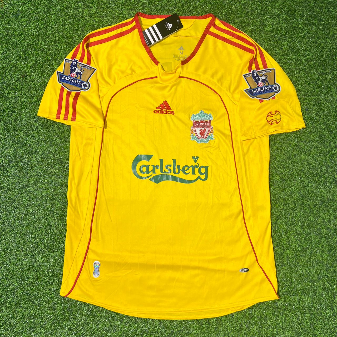 Harry Kewell Liverpool 2006/2007 Yellow Retro Football Jersey Kit