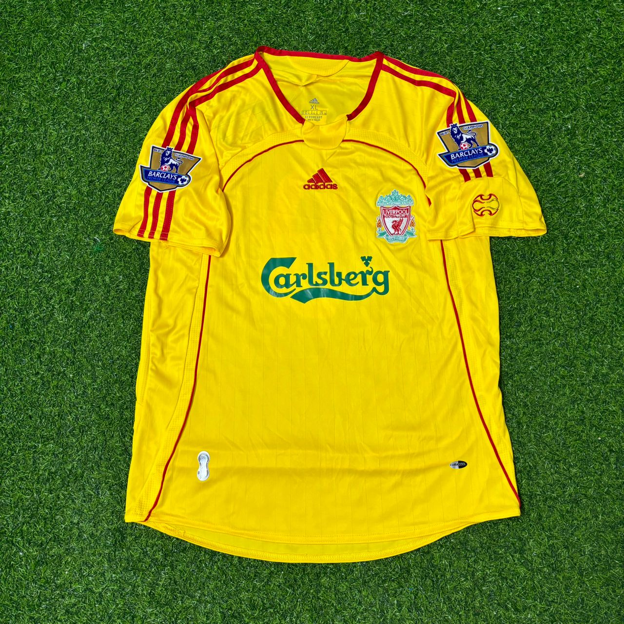 Fernando Torres Liverpool 2007 Yellow Retro Football Jersey Kit