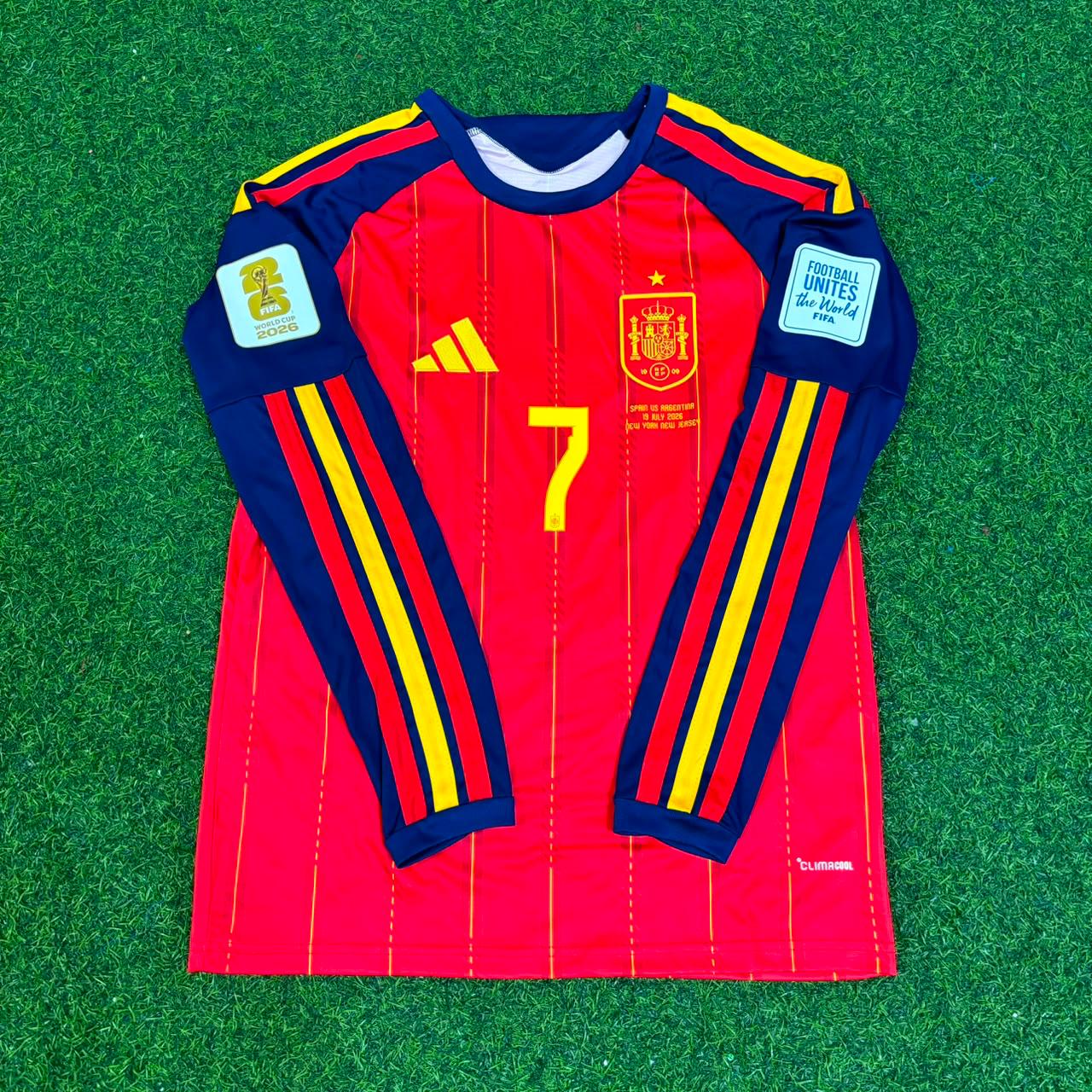 Ferran Torres #7 Spain 2026 World Cup Final Home Long Sleeve Football Jersey