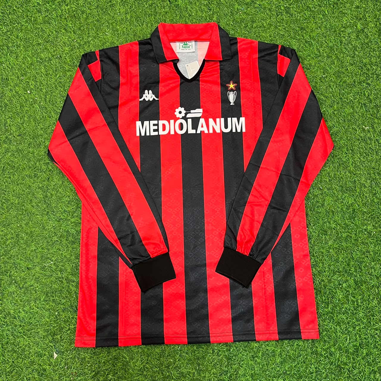 Franco Baresi #6 AC Milan 1989-1990 Retro Long Sleeve Football Jersey